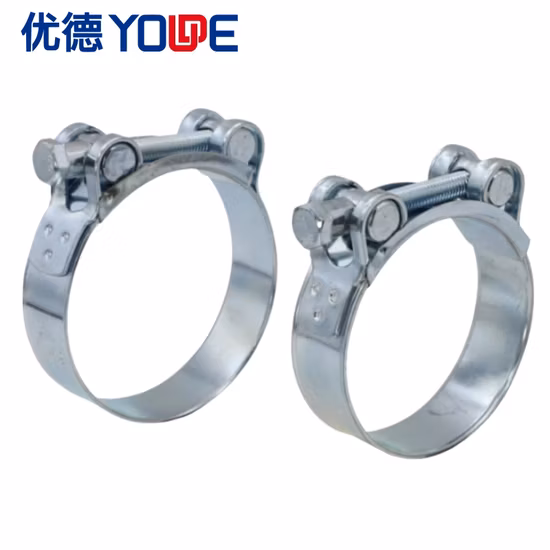 Carbon Steel Heavy Duty Double Bolt Hose Clamp